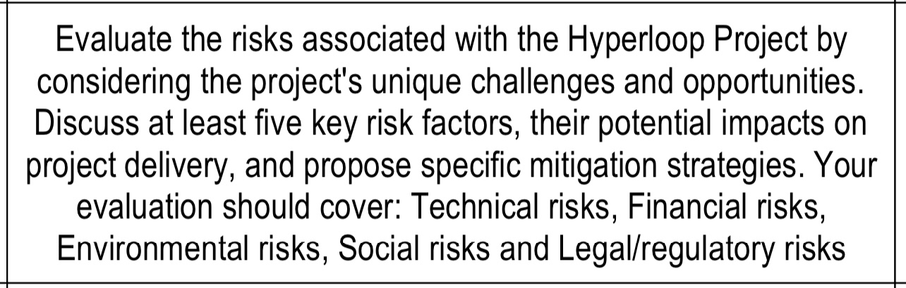  Evaluate the risks associated with the Hyperloop Project by considering the