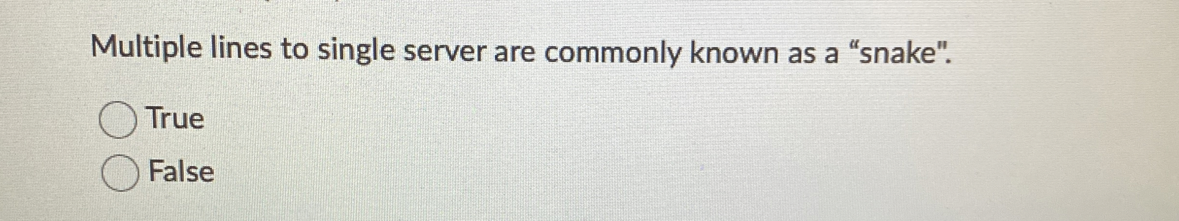  Multiple lines to single server are commonly known as a "snake".