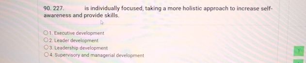  is individually focused, taking a more holistic approach to increase selfawareness
