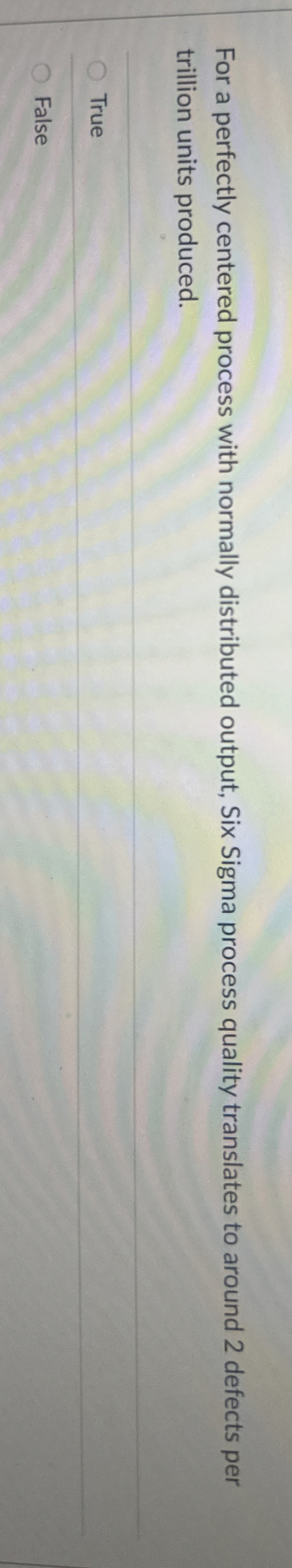  For a perfectly centered process with normally distributed output, Six Sigma
