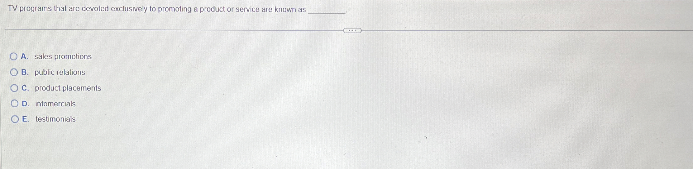  TV programs that are devoted exclusively to promoting a product or