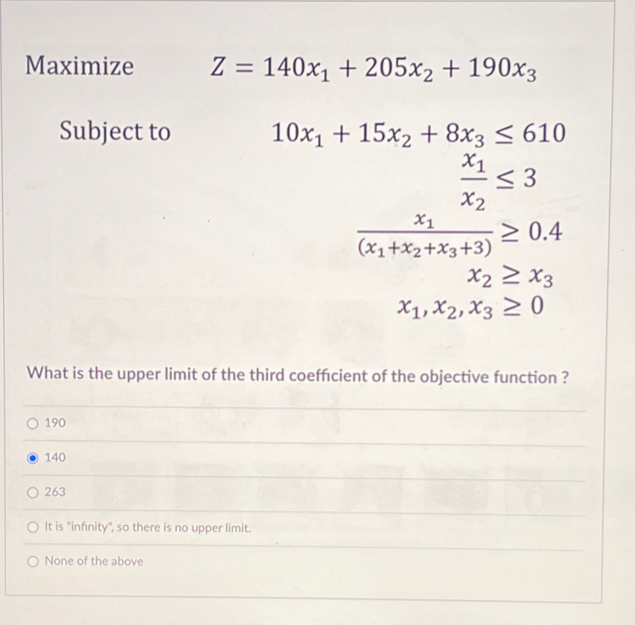  the following question 