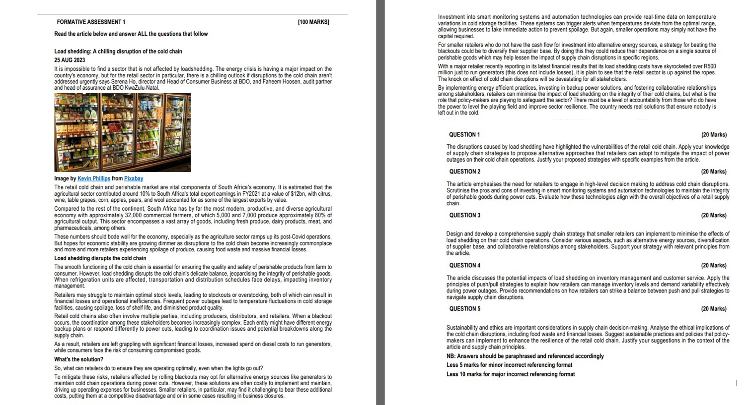  FORMATIVE ASSESSMENT 1Read the article below and answer ALL the questions
