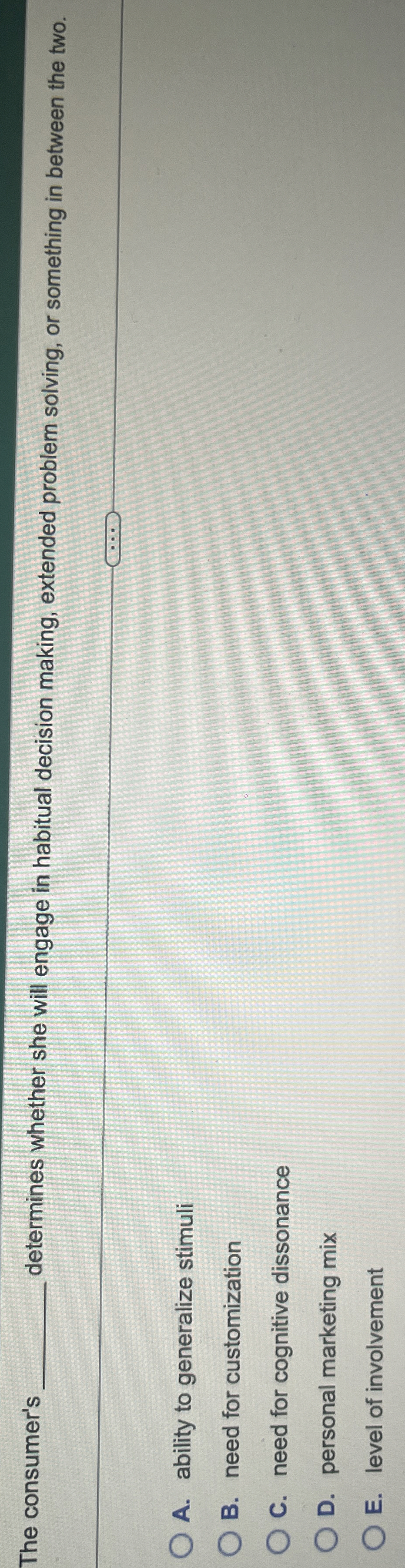  s.001. The consumer's q, determines whether she will engage in habitual
