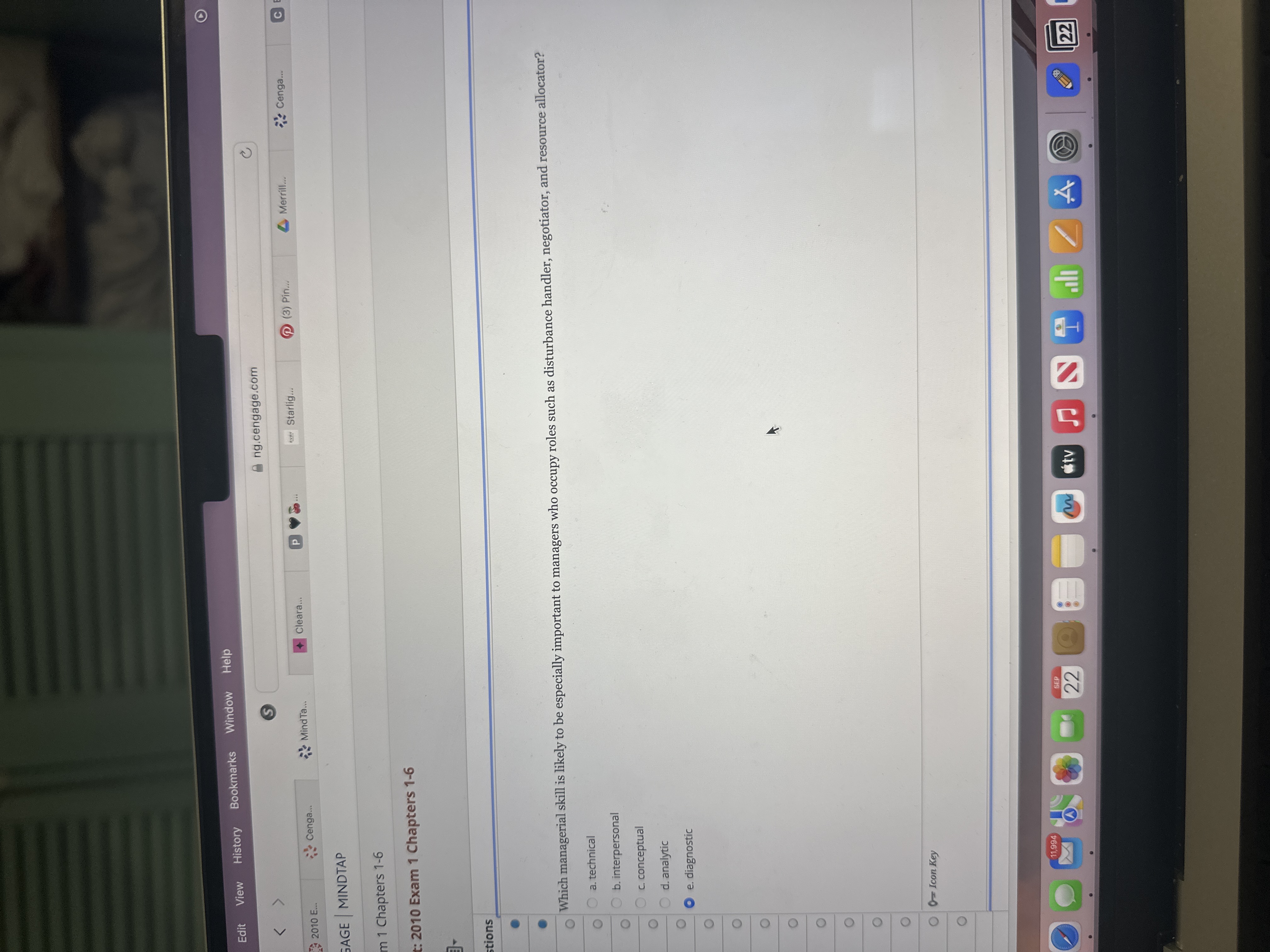  Which managerial skill is likely to be especially important to managers
