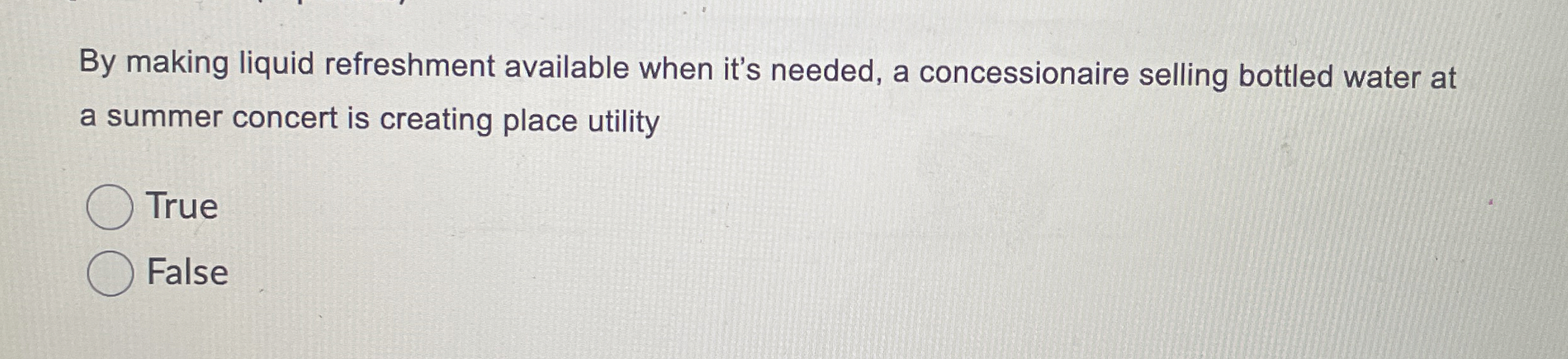  By making liquid refreshment available when it's needed, a concessionaire selling