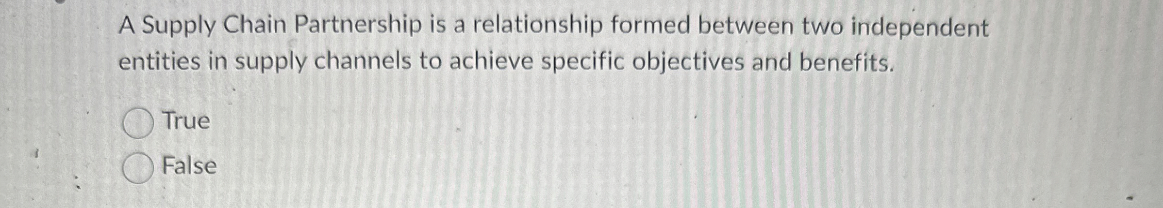  A Supply Chain Partnership is a relationship formed between two independent