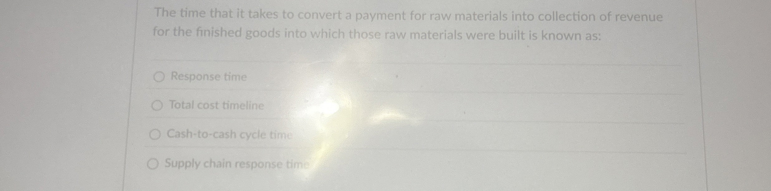  The time that it takes to convert a payment for raw