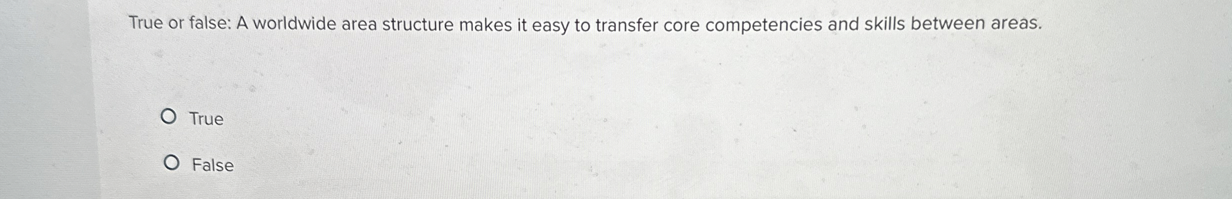  True or false: A worldwide area structure makes it easy to