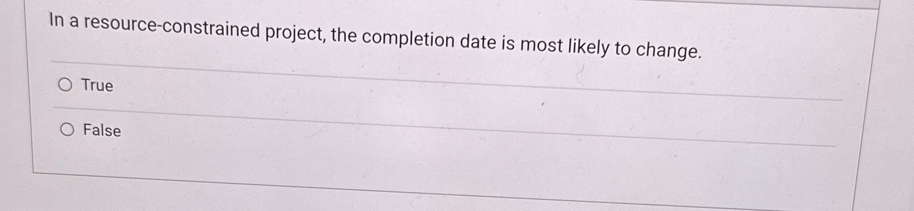  In a resource-constrained project, the completion date is most likely to