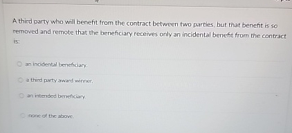 A third party who will benefit from the contract between two