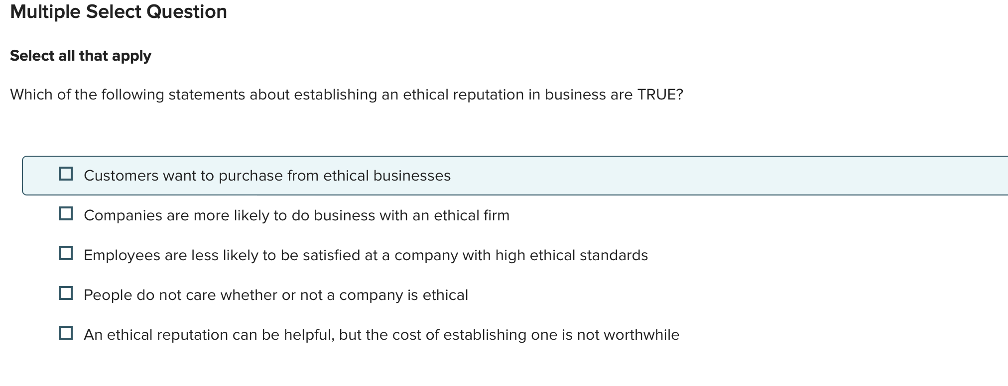  Multiple Select Question Select all that apply Which of the following
