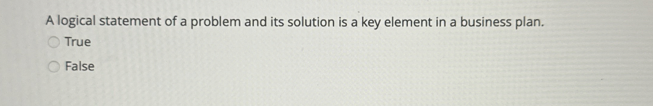  A logical statement of a problem and its solution is a