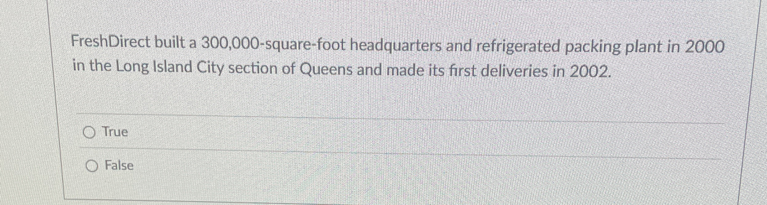  FreshDirect built a 300,000-square-foot headquarters and refrigerated packing plant in 2000