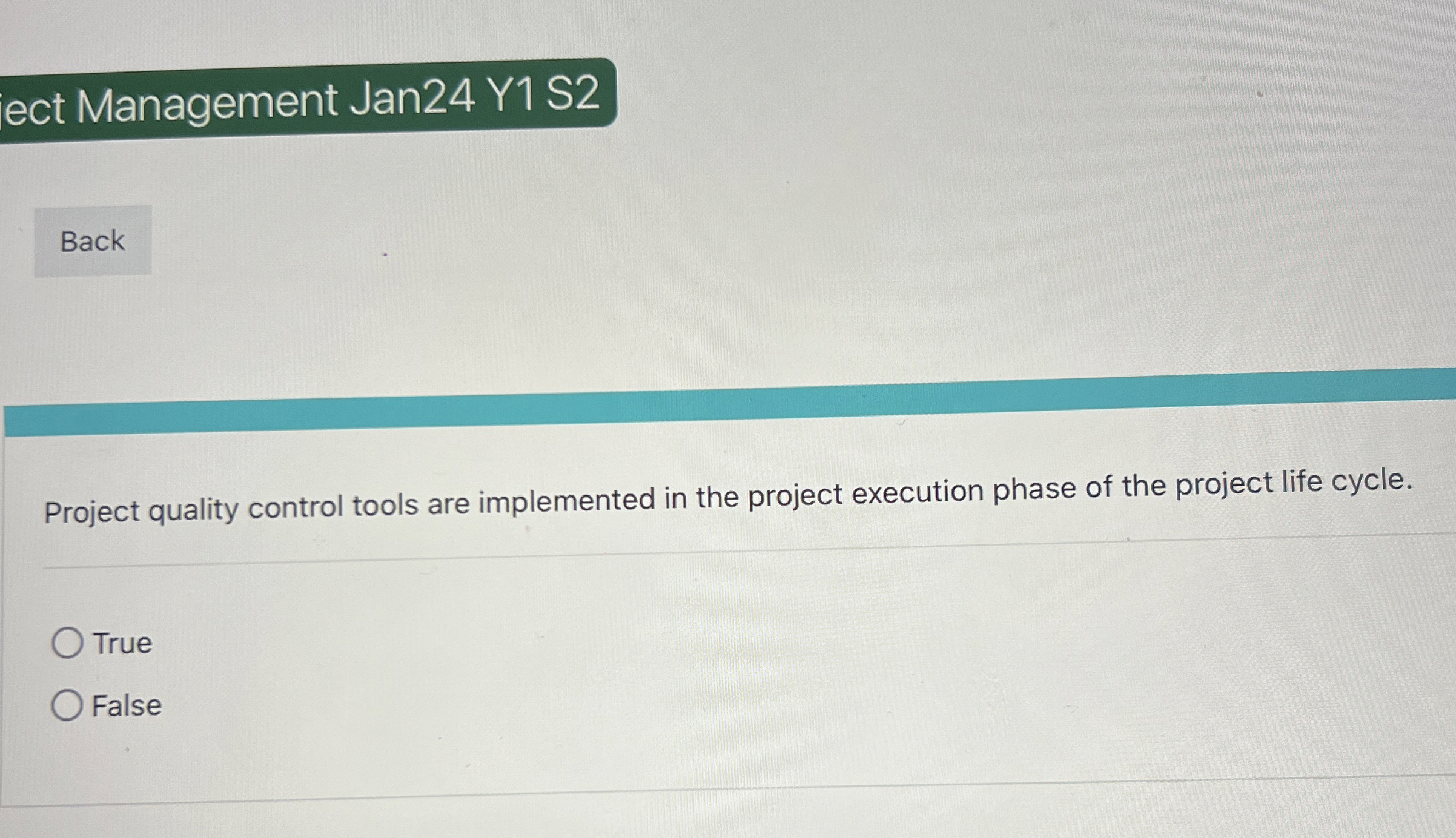  ect Management Jan24 Y1 S2 Project quality control tools are implemented