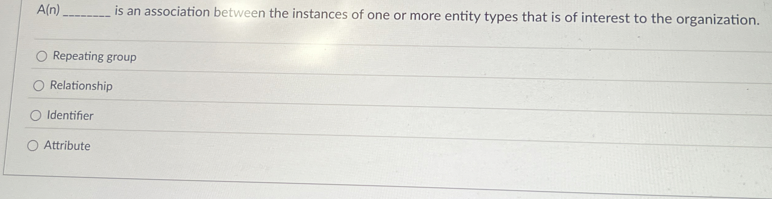  A(n) is an association between the instances of one or more