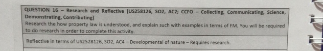  QUESTION 16- Research and Reflective (US258126, SO2, AC2; CCFO - Collecting,