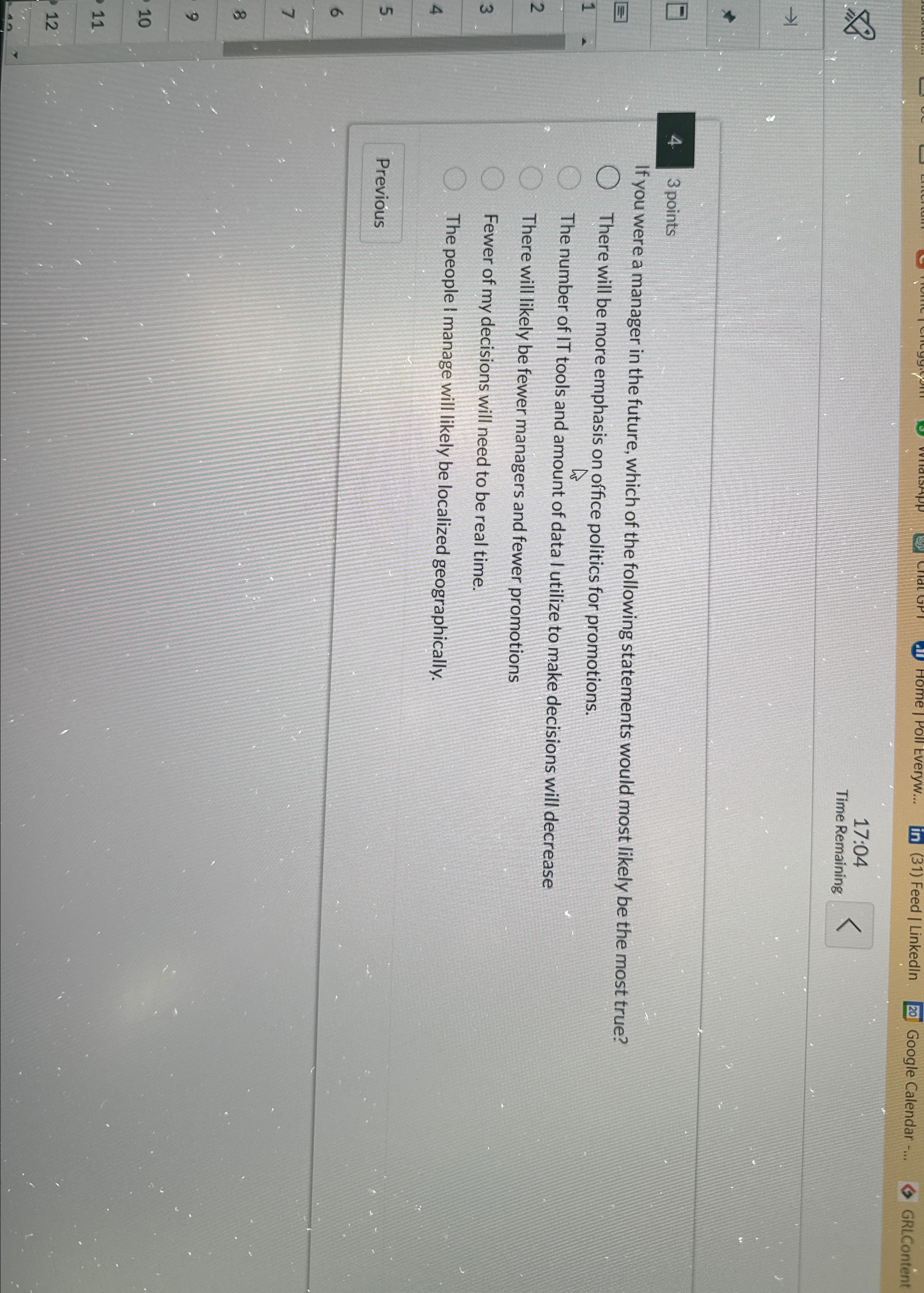  (31) Feed / Linkedln Google Calendar -... GRLContent 17:04 Time Remaining