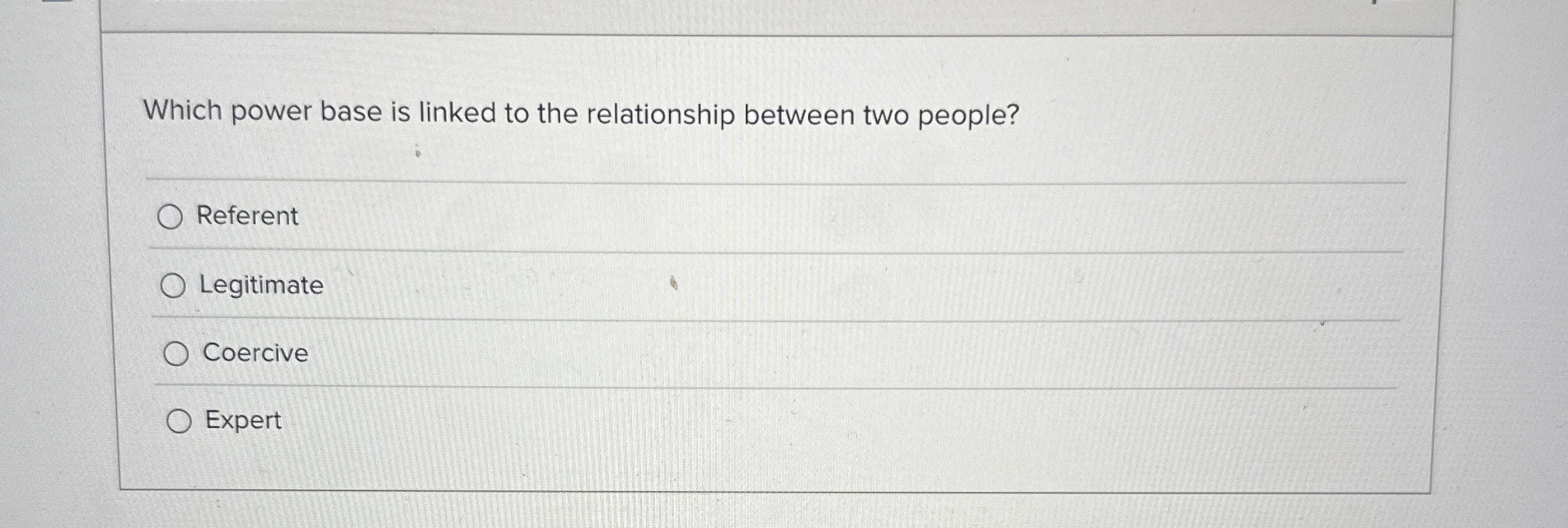  Which power base is linked to the relationship between two people?