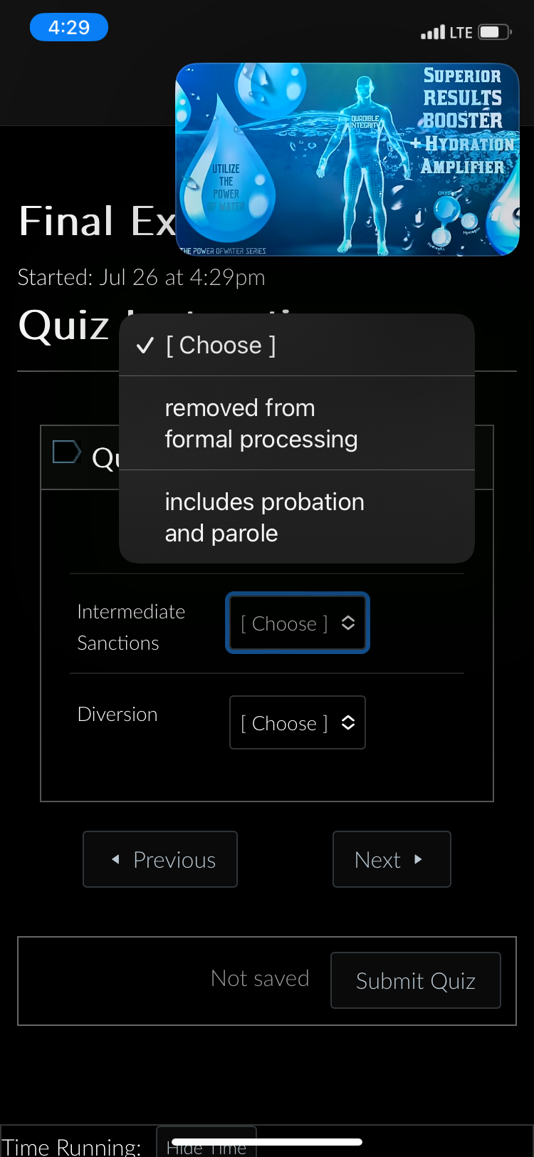 Choose ] Next4:29 Take Quiz Exit Quiz Instructions V [ Choose ]