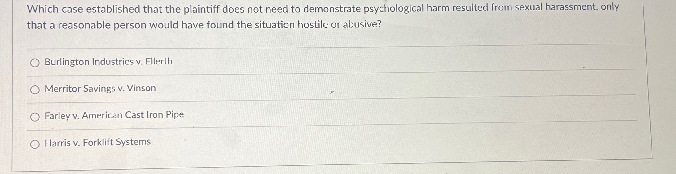  Which case established that the plaintiff does not need to demonstrate