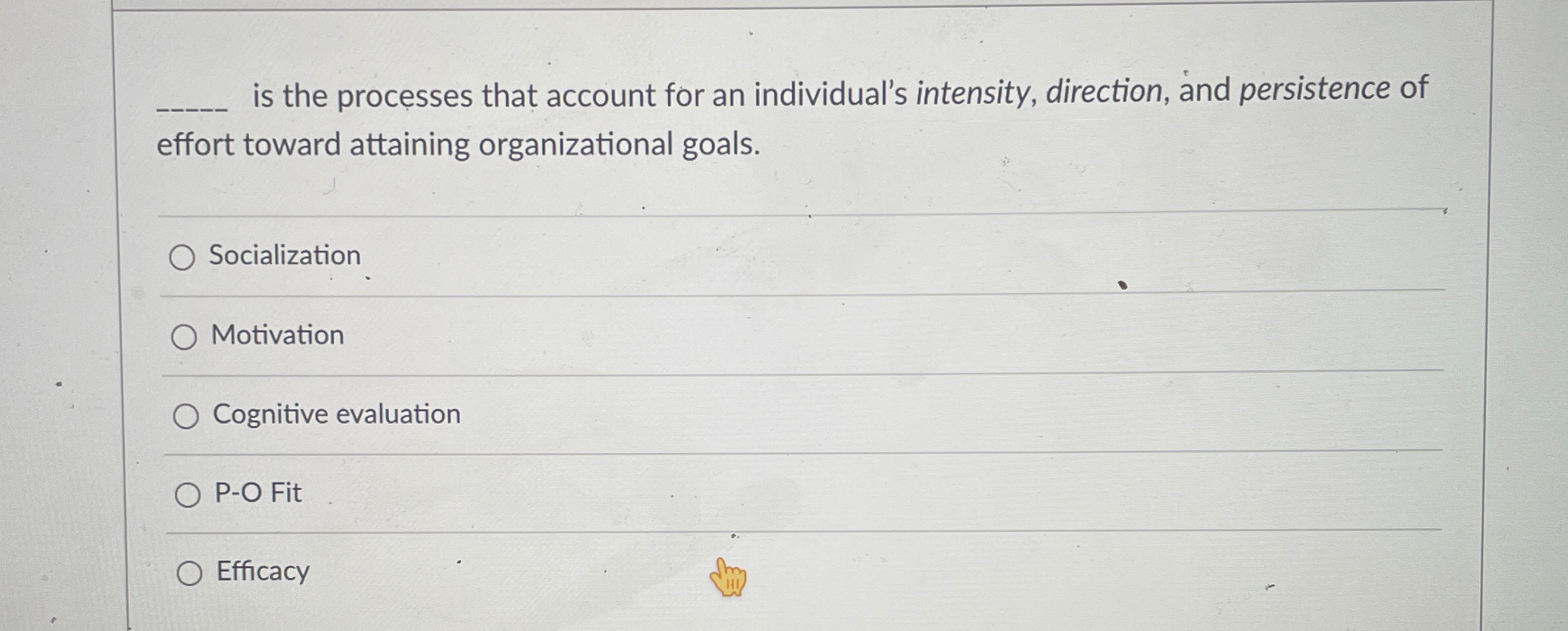  is the processes that account for an individual's intensity, direction, and