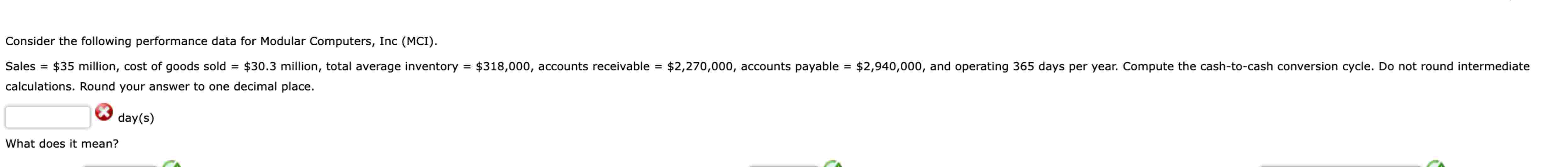  Consider the following performance data for Modular Computers, Inc (MCI). calculations.
