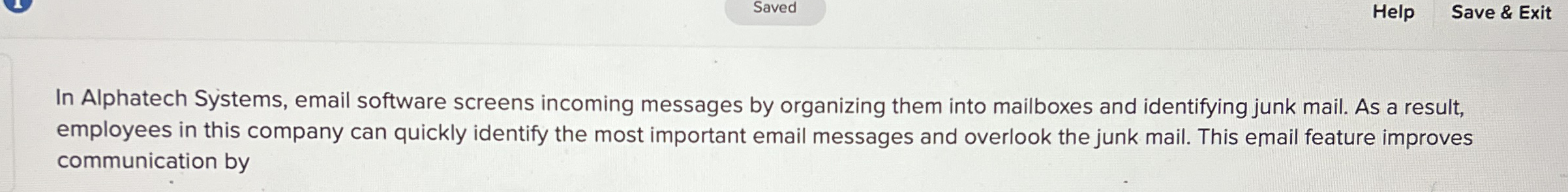  Help Save & Exit In Alphatech Systems, email software screens incoming