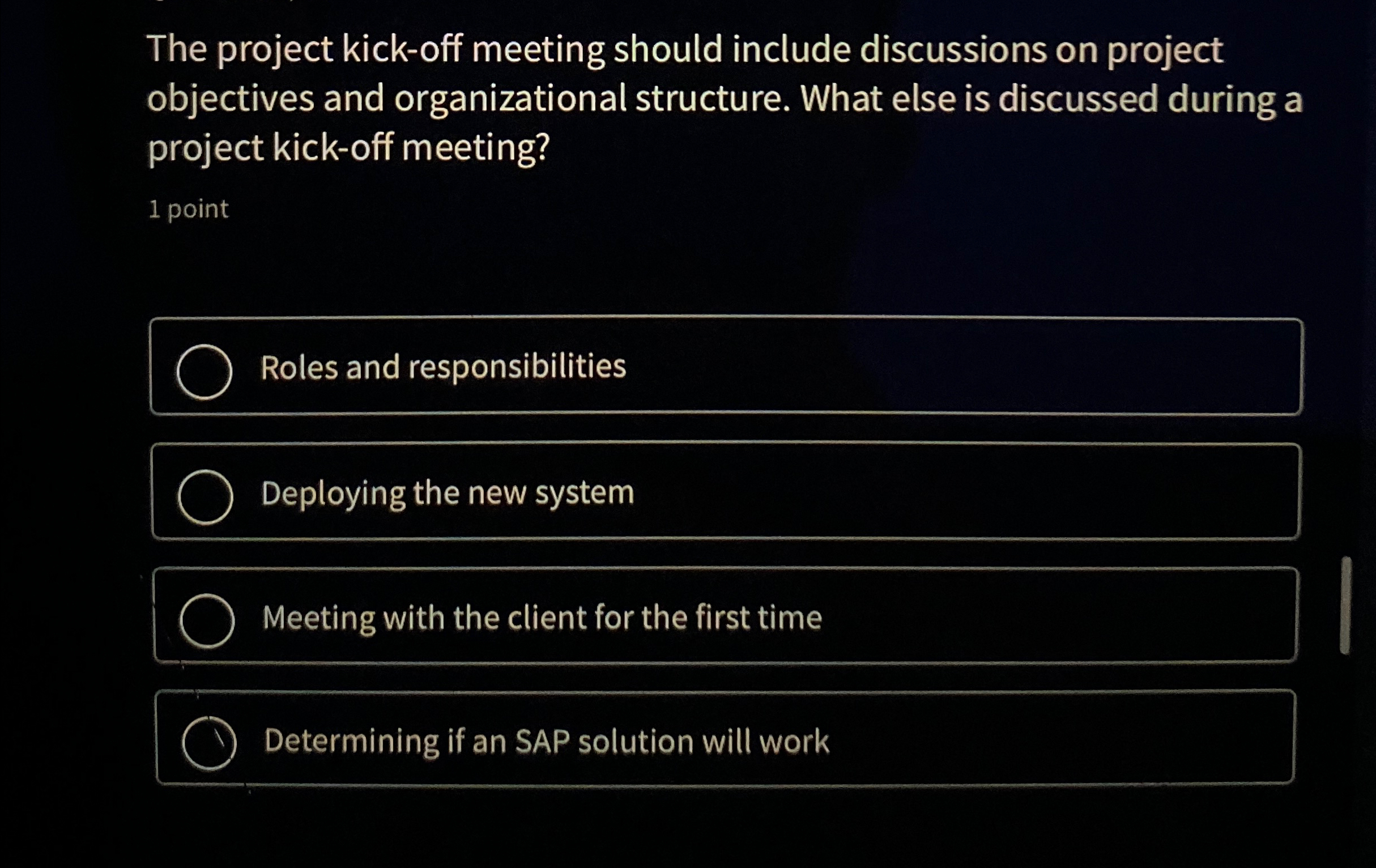  The project kick-off meeting should include discussions on project objectives and