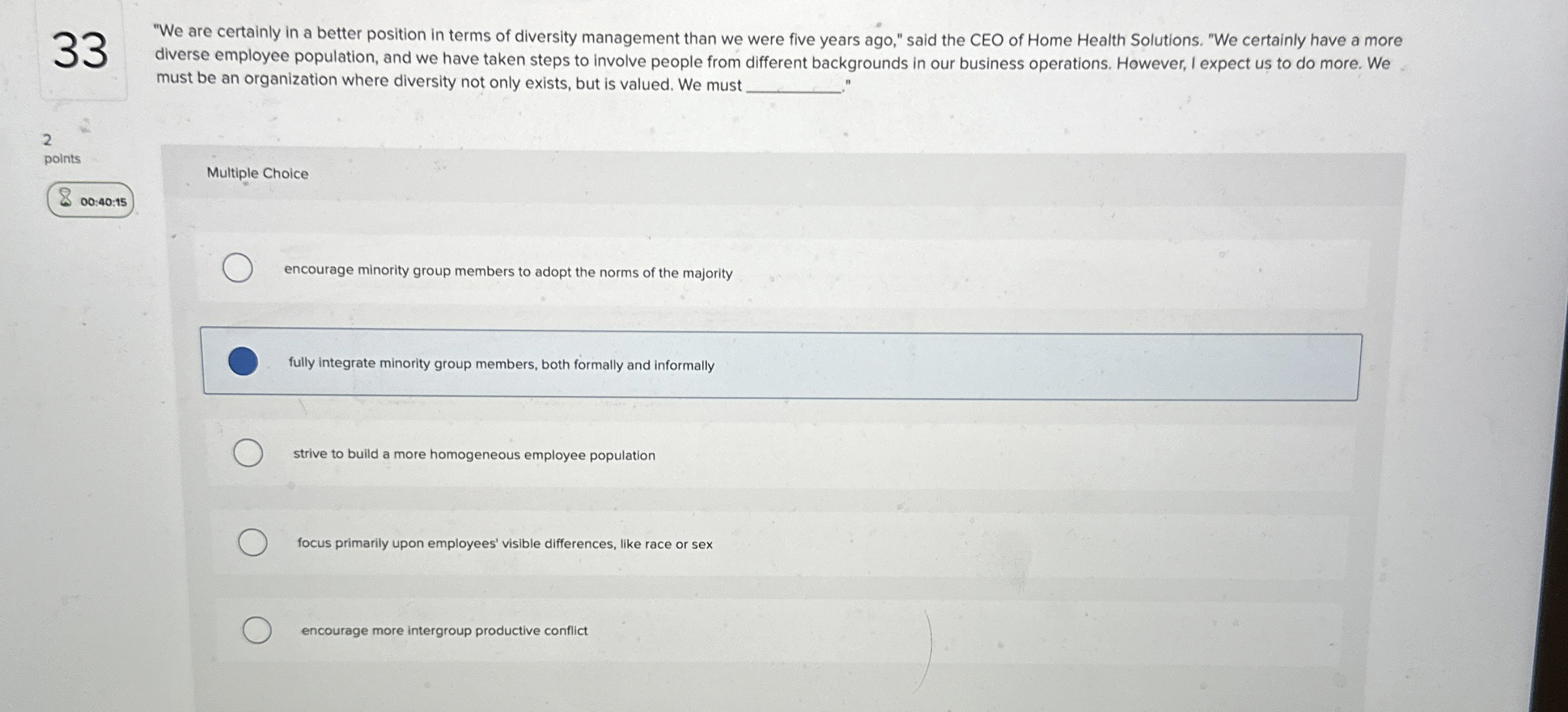  33 "We are certainly in a better position in terms of