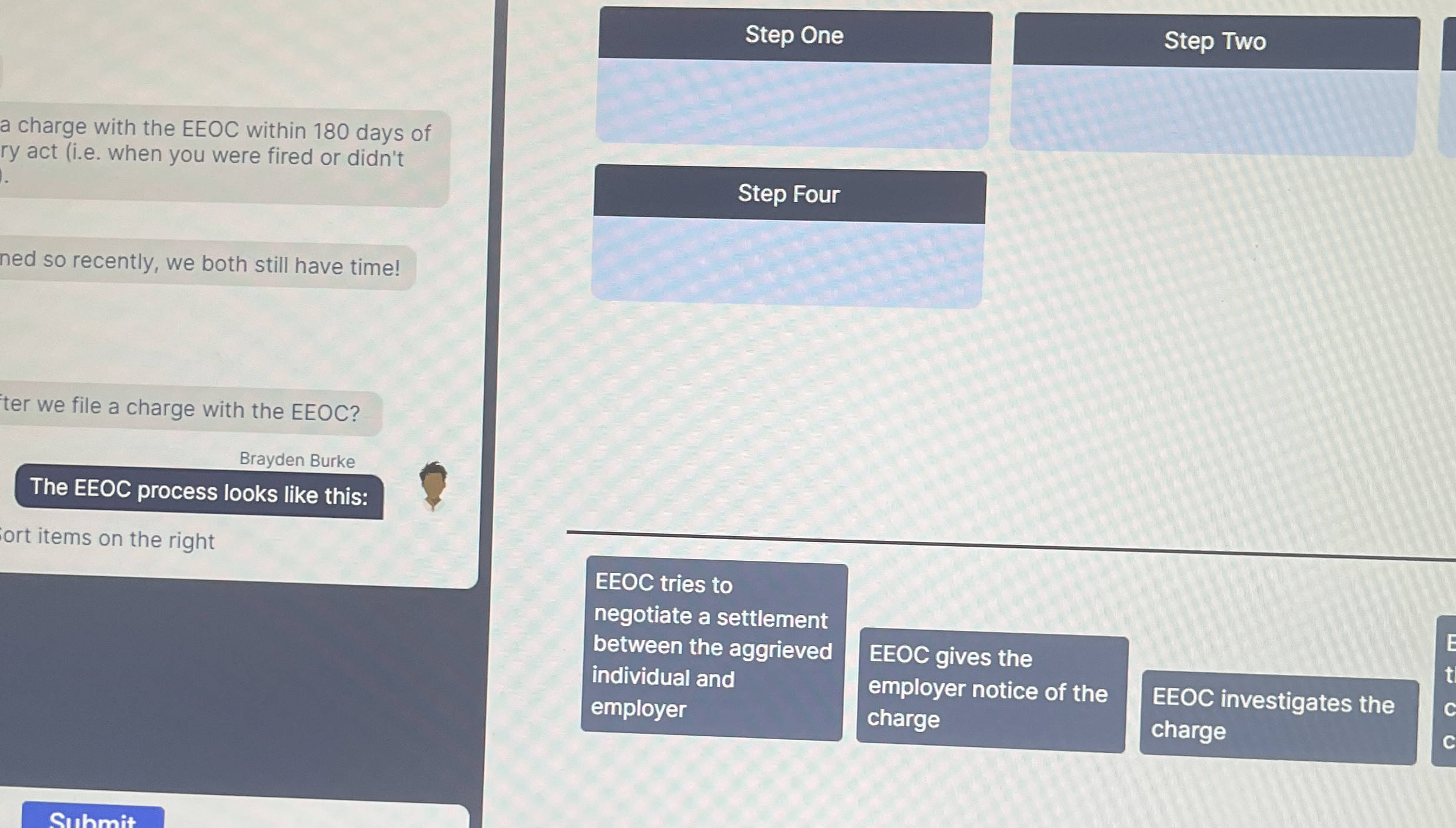  Step One Step Two a charge with the EEOC within 180