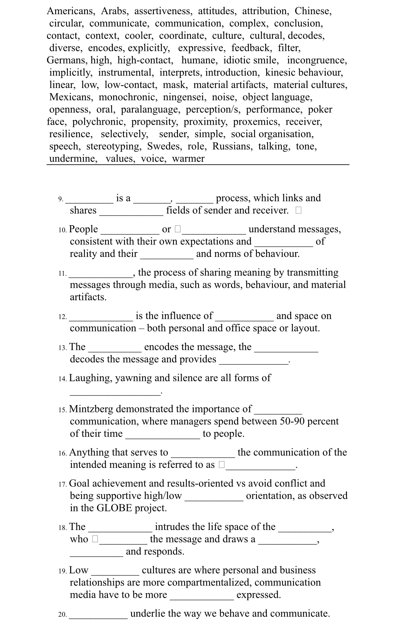  Americans, Arabs, assertiveness, attitudes, attribution, Chinese, circular, communicate, communication, complex, conclusion,
