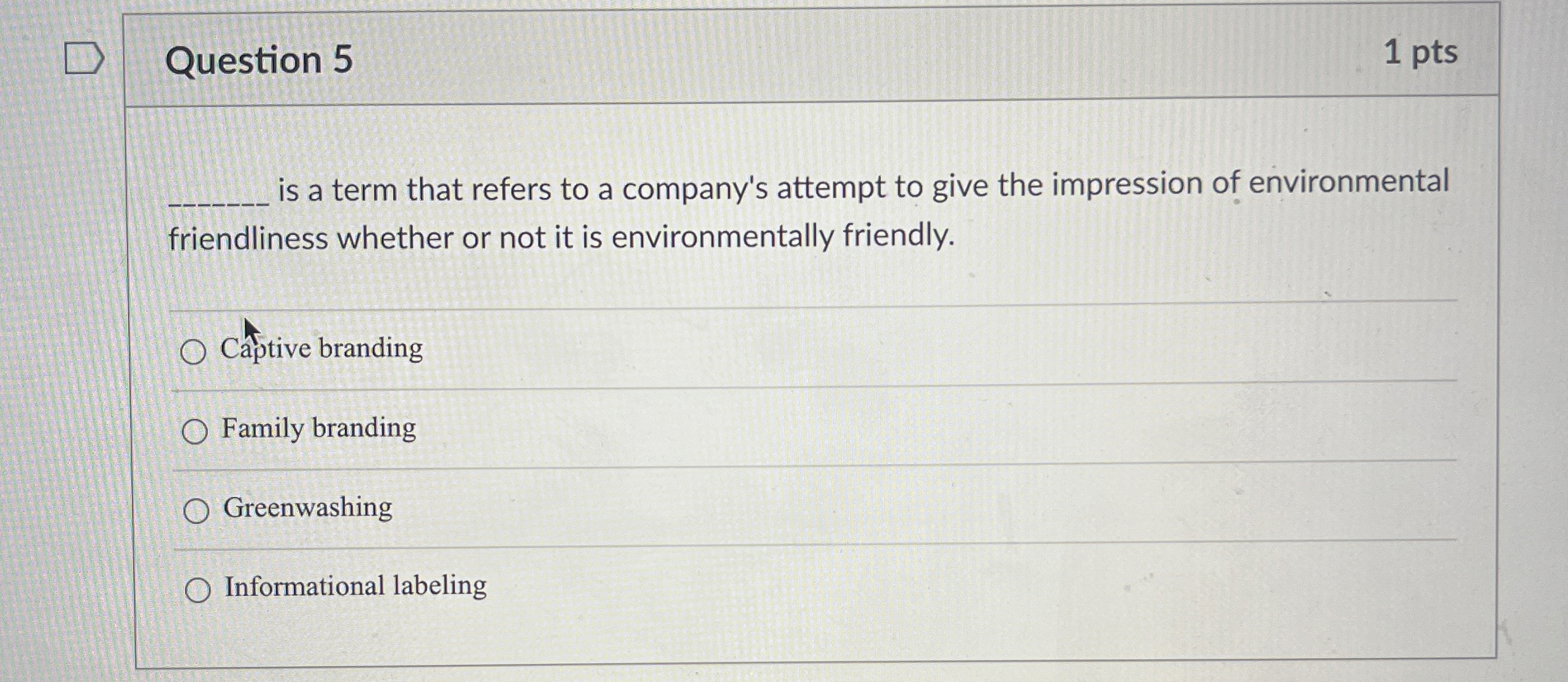  Question 5 1 pts q, is a term that refers to