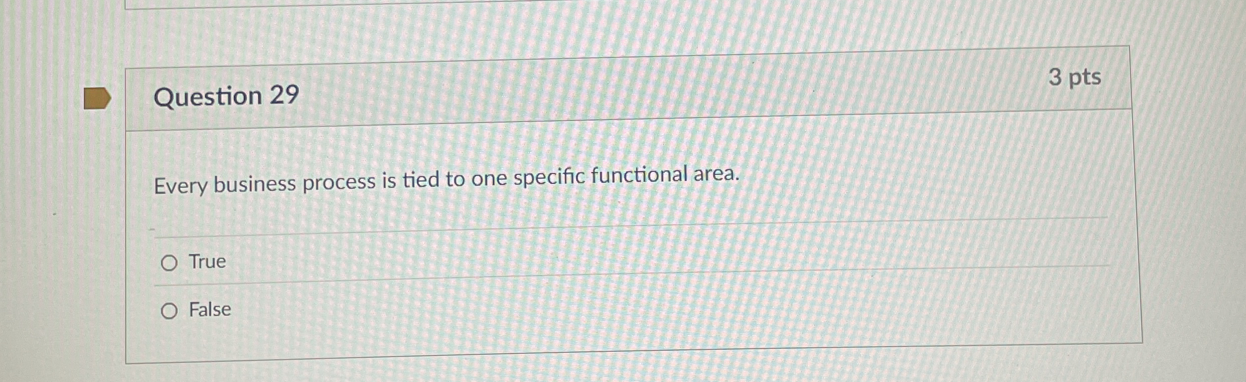  Question 29 Every business process is tied to one specific functional