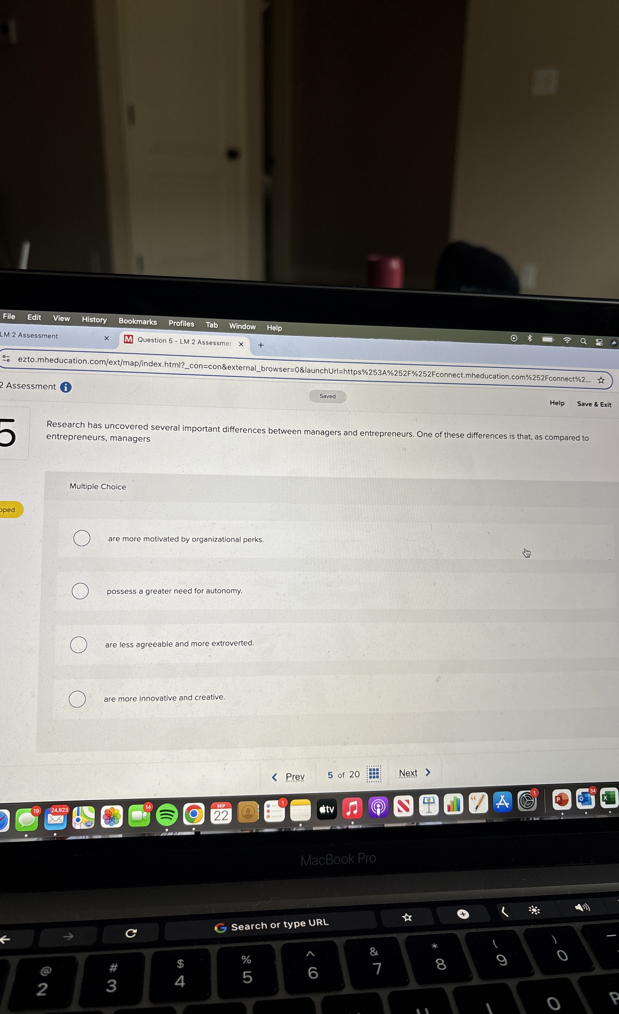  Research has uncovered several important differences between managers and entrepreneurs. One