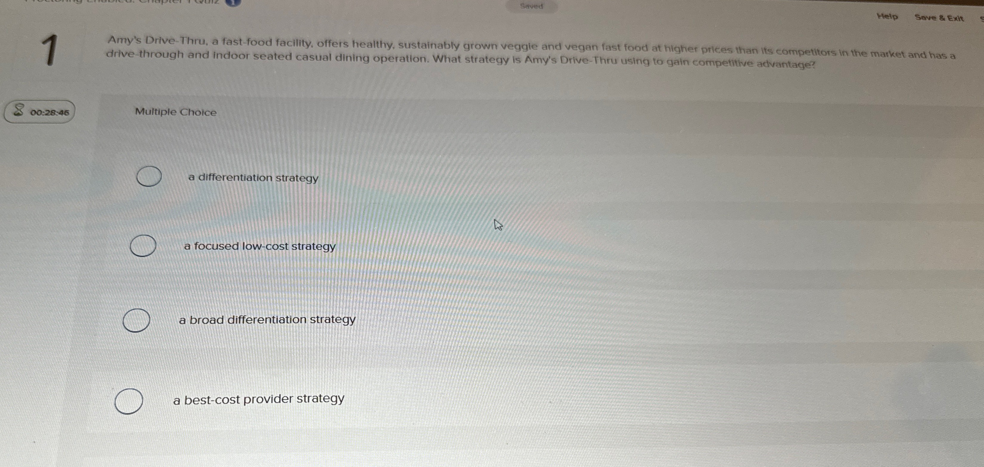  Saved Heip Save & Exit 1 drive-through and indoor seated casual