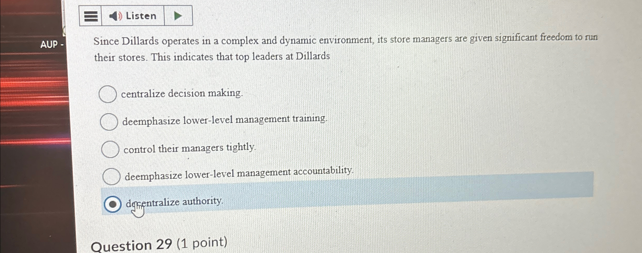  Listen Since Dillards operates in a complex and dynamic environment, its