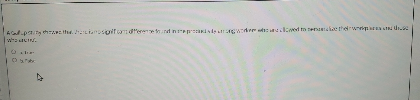  A Gallup study showed that there is no significant difference found