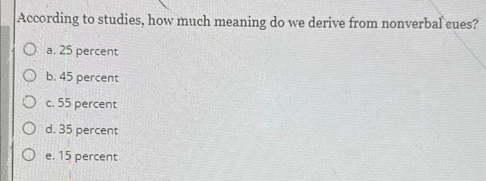  According to studies, how much meaning do we derive from nonverbal