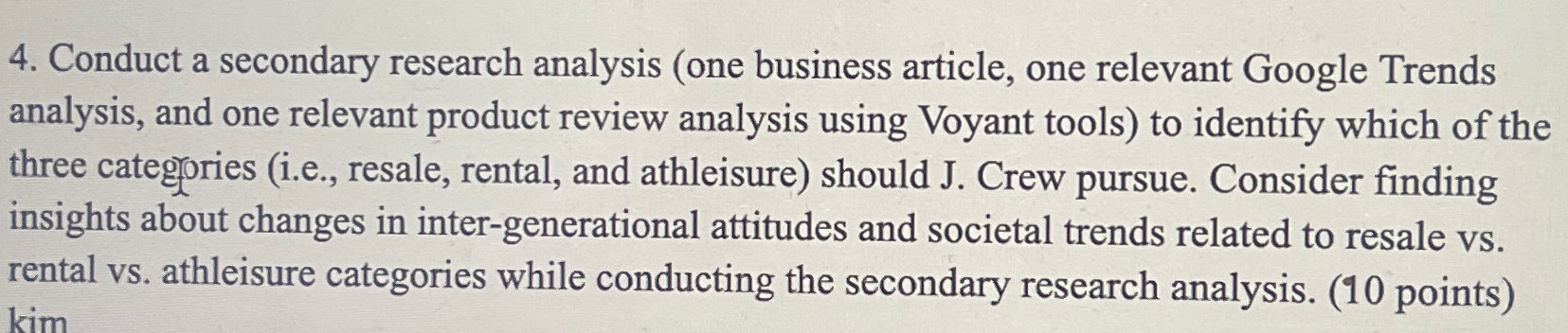  Conduct a secondary research analysis (one business article, one relevant Google