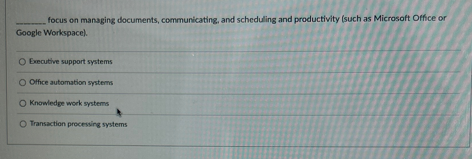  focus on managing documents, communicating, and scheduling and productivity (such as