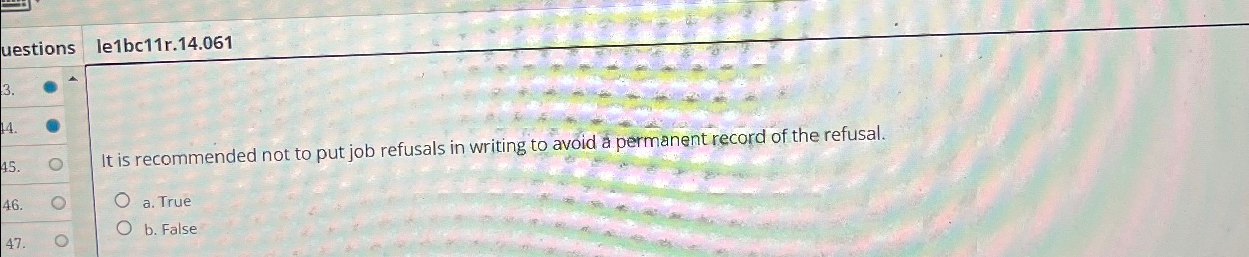  le1bc11r.14.061 3. 14. 45. It is recommended not to put job