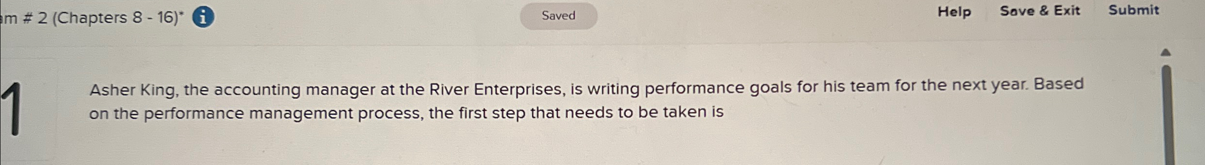  m 2(Chapters 8-16 (i) Help Sove & Exit Submit Asher King,