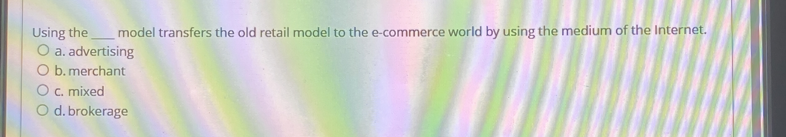  Using the q, model transfers the old retail model to the