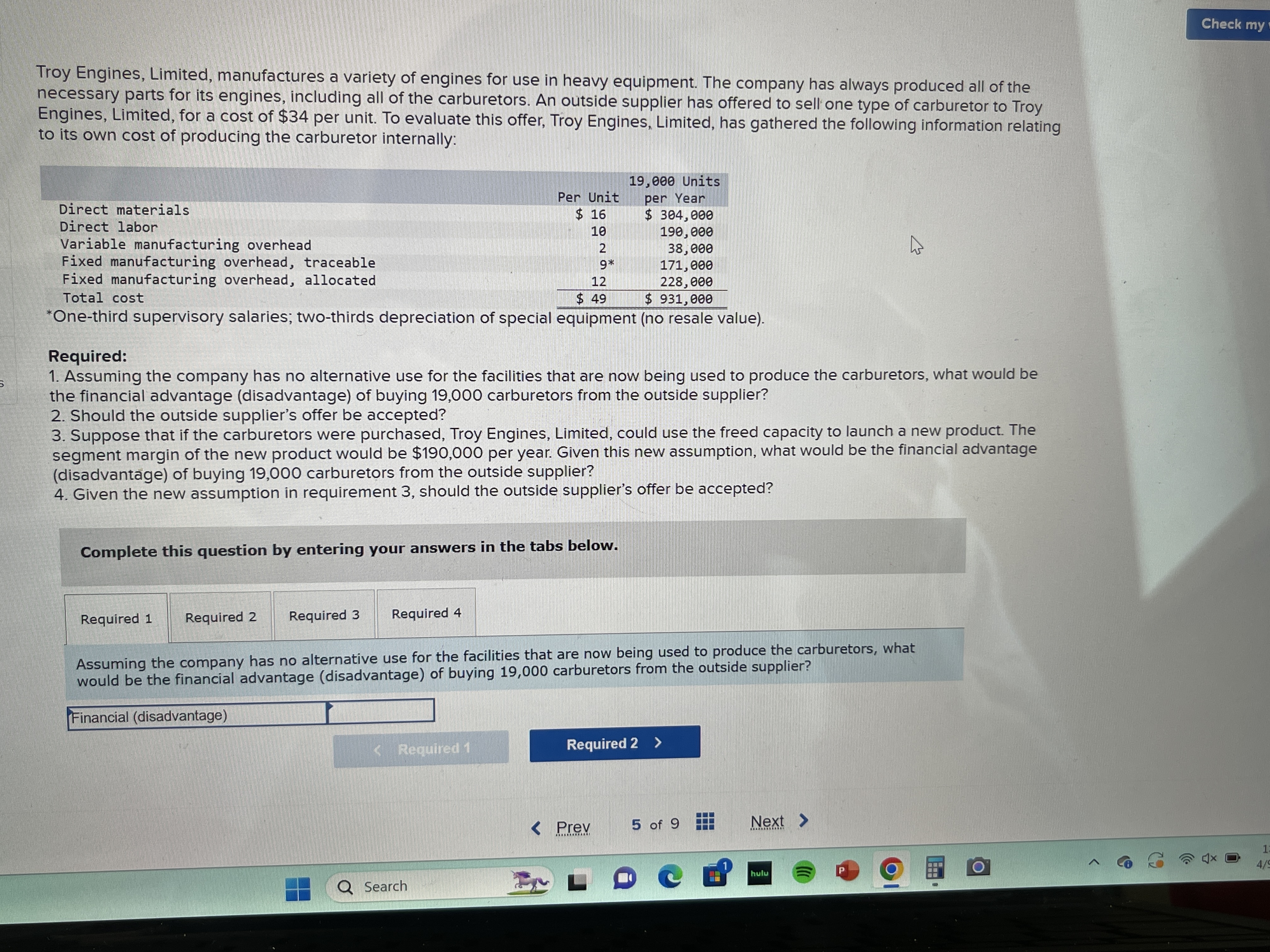  Taking the 2010 economic order quantities (EOQs in Cases) for the