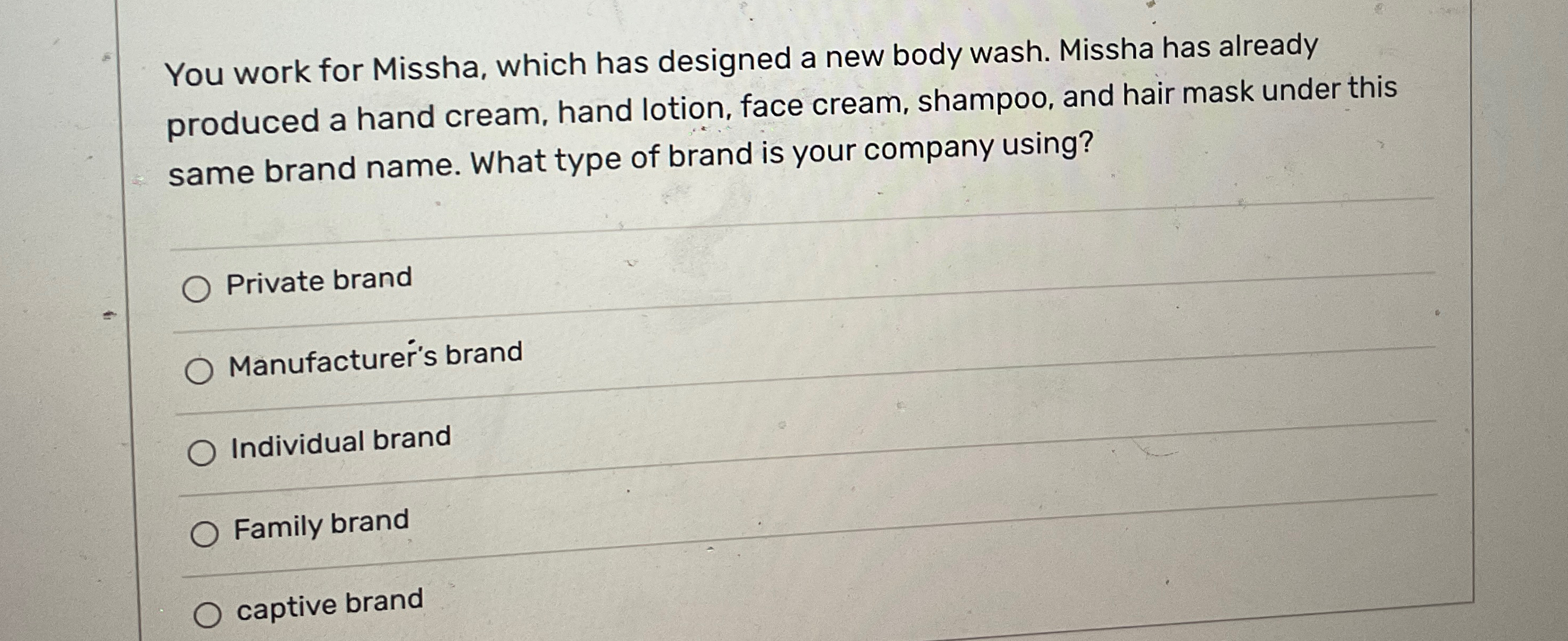  You work for Missha, which has designed a new body wash.