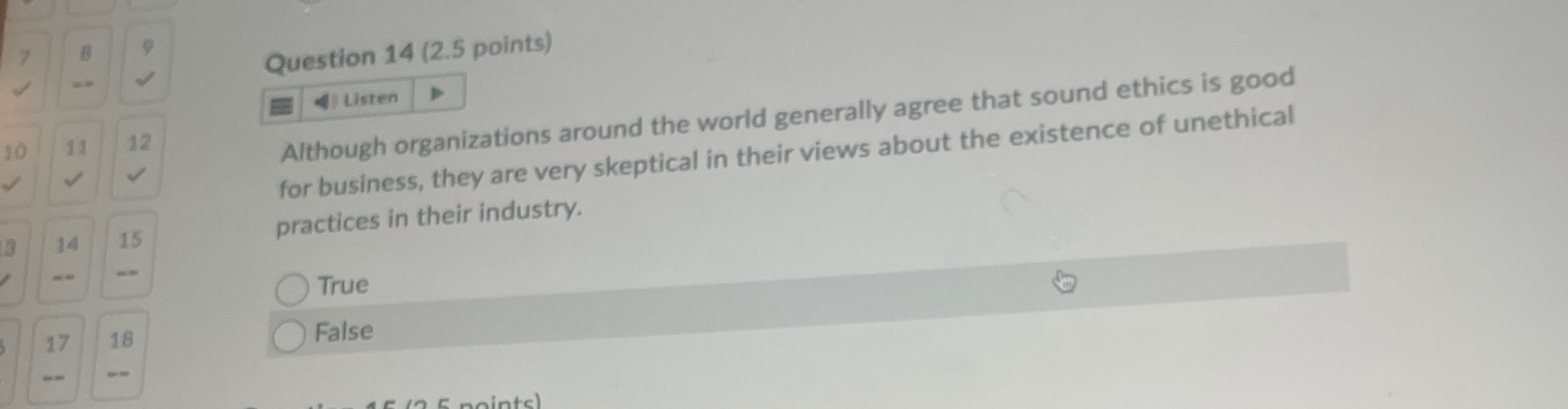  Question 14(2.5 points) Although organizations around the world generally agree that