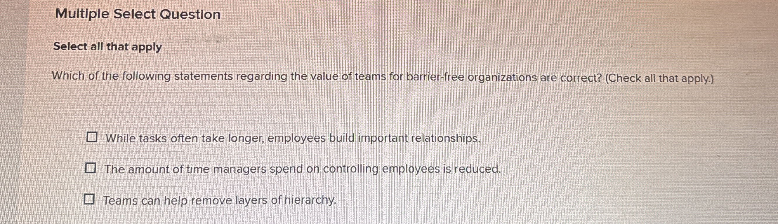  Multiple Select Question Select all that apply Which of the following