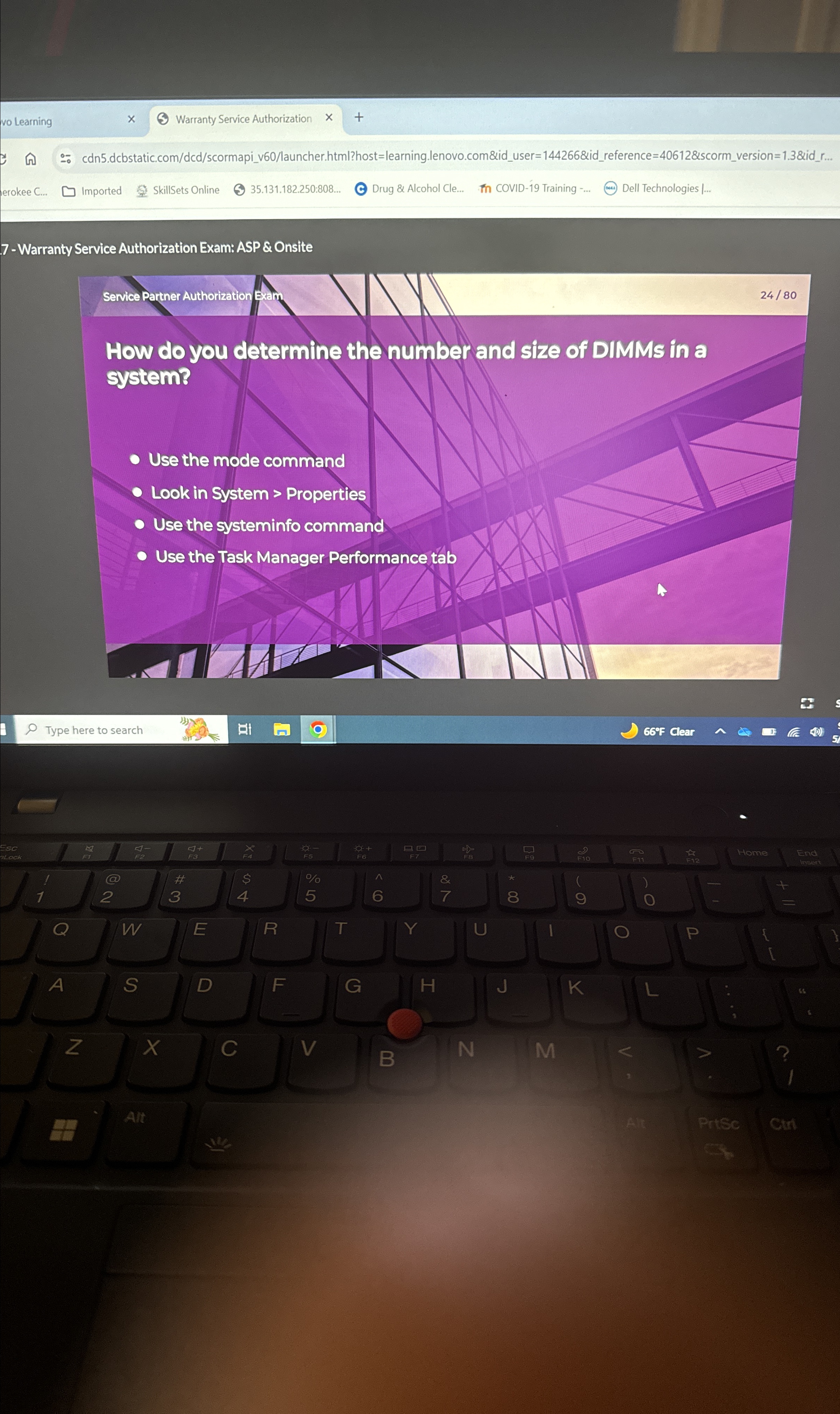  vo Learning Warranty Service Authorization cdn5.dcbstatic.com/dcd/scormapi_v60/launcher.html?host=learning.lenovo.com&id_user=144266&id_reference=40612&scorm_version=1.3&id_r... lerokee C... Imported SkillSets Online
