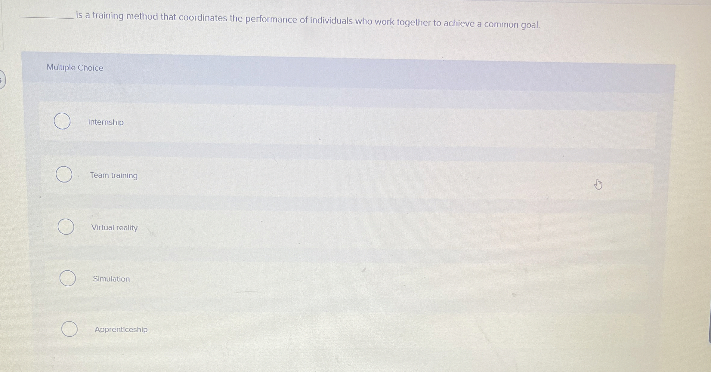  q, is a training method that coordinates the performance of individuals